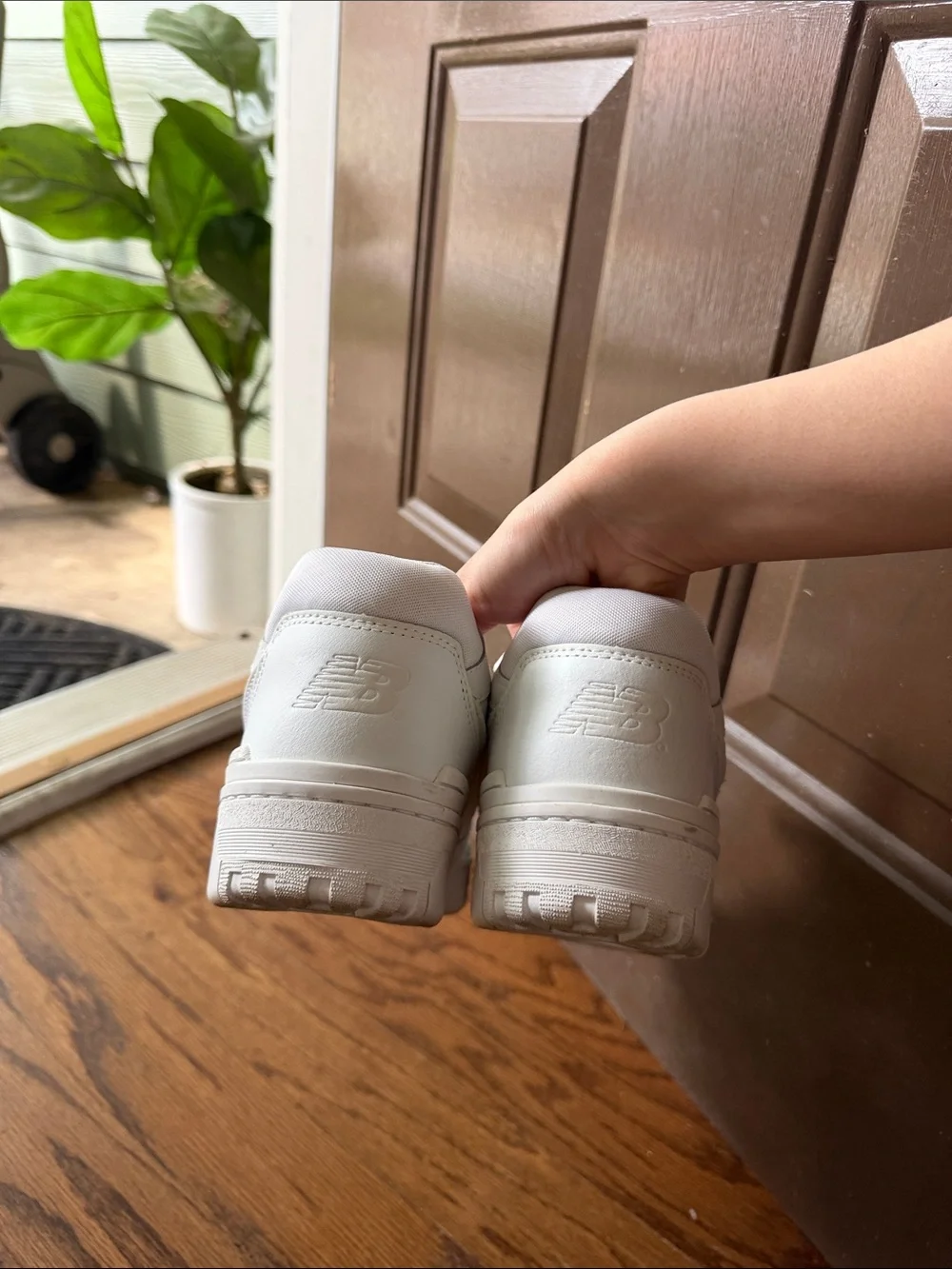 New Balance White Low-Top Lace-Up Sneakers